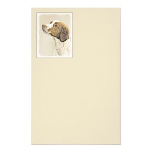 Brittany Painting - Cute Original Dog Art Stationery