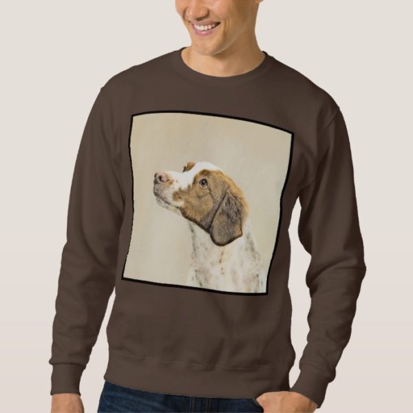 Brittany Painting - Cute Original Dog Art Sweatshirt
