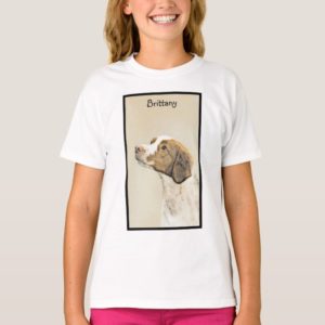 Brittany Painting - Cute Original Dog Art T-Shirt