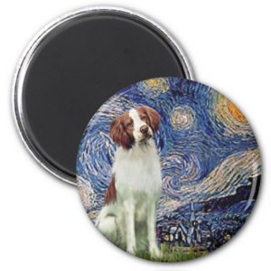 Brittany Spaniel 3 - Starry Night Magnet