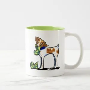 Brittany Spaniel Camouflage Boots Two-Tone Coffee Mug