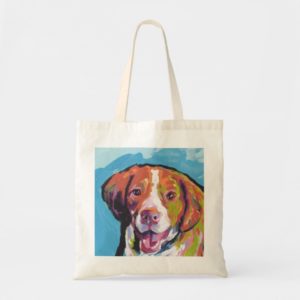 Brittany spaniel Dog fun bright pop art Tote Bag