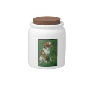 Brittany Spaniel Dog Treat Candy Jar