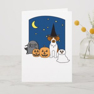 Brittany Spaniel Halloween Card