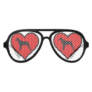 Brittany Spaniel Heart Love Dogs Silhouette Aviator Sunglasses