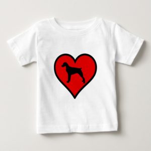 Brittany Spaniel Heart Love Dogs Silhouette Baby T-Shirt