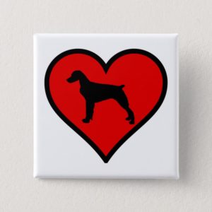 Brittany Spaniel Heart Love Dogs Silhouette Pinback Button