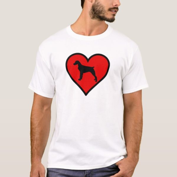 Brittany Spaniel Heart Love Dogs Silhouette T-Shirt