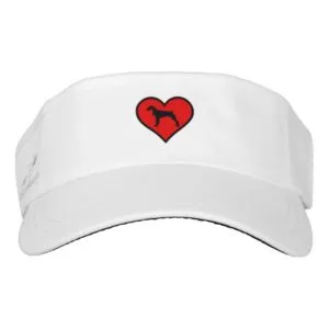 Brittany Spaniel Heart Love Dogs Silhouette Visor