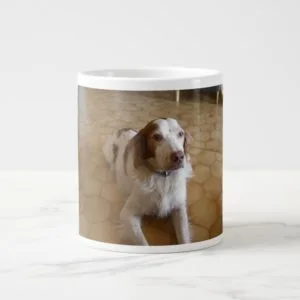 brittany spaniel laying giant coffee mug