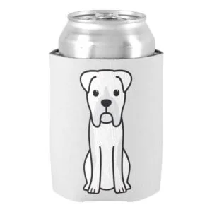 Bull Boxer Dog Cartoon Can Cooler