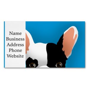 Bulldog art - french bulldog business card magnet