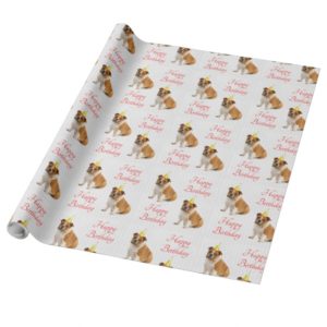 Bulldog Birthday Wrapping Paper