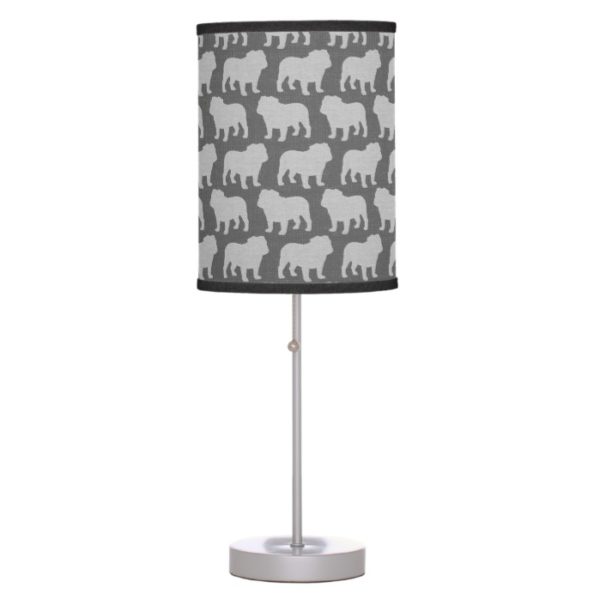 Bulldog Silhouettes Pattern Table Lamp