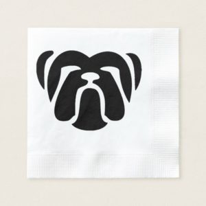 bulldog tribal.png paper napkin