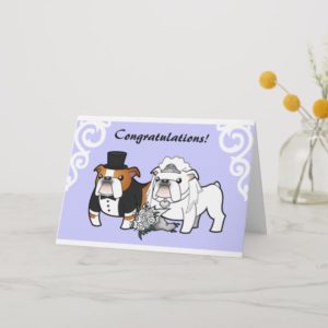 Bulldog Wedding Card