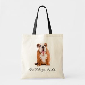 Bulldogs Rule Puppy Budget Canvas Tote Bag