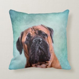 Bullmastiff dog throw pillow