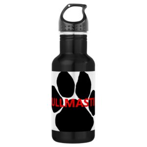 bullmastiff name paw.png stainless steel water bottle