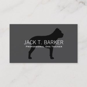 Cane Corso Silhouette Black on Grey Business Card