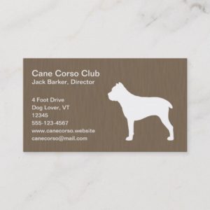 Cane Corso Silhouette Business Card