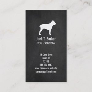 Cane Corso Silhouette - Chalkboard Style Business Card