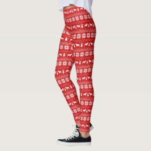 Cane Corso Silhouettes Christmas Pattern Leggings