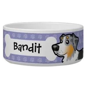 Cartoon Australian Shepherd Bowl
