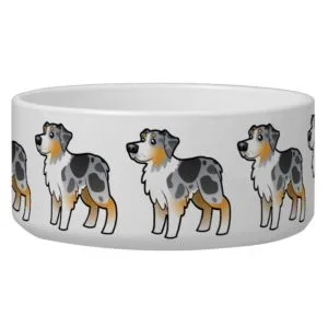 Cartoon Australian Shepherd Bowl