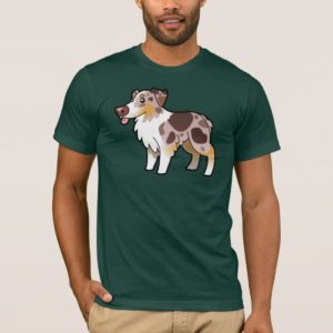 Cartoon Australian Shepherd (red merle) T-Shirt