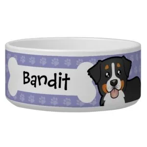 Cartoon Bernese Mountain Dog Bowl