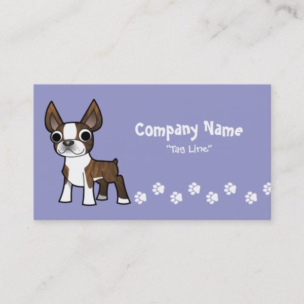Cartoon Boston Terrier (brown brindle) Business Card