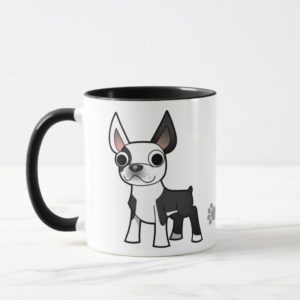 Cartoon Boston Terrier (piebald) Mug