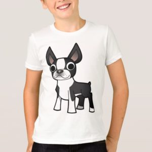 Cartoon Boston Terrier (pied) T-Shirt