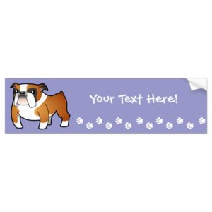 Cartoon Bulldog (tricolor) Bumper Sticker