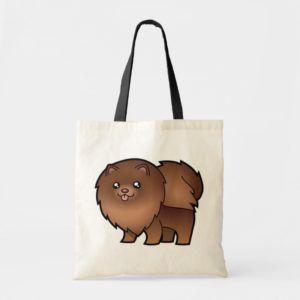 Cartoon Pomeranian (chocolate) Tote Bag