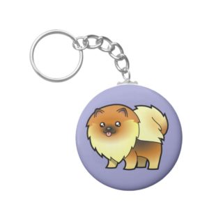Cartoon Pomeranian (red sable) Keychain