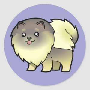 Cartoon Pomeranian (wolf sable) Classic Round Sticker