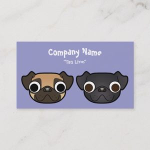 Cartoon Pugs Business Card