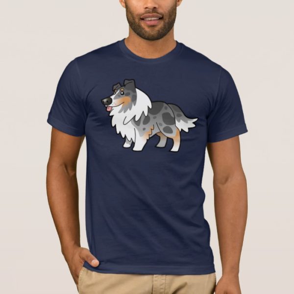 Cartoon Shetland Sheepdog / Collie (blue merle) T-Shirt