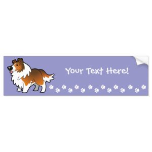 Cartoon Shetland Sheepdog / Collie (sable) Bumper Sticker