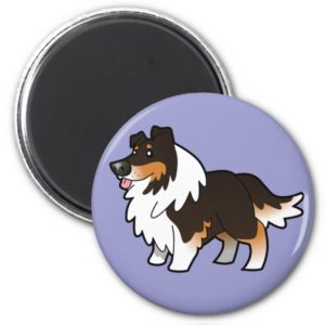 Cartoon Shetland Sheepdog / Collie (tricolor) Magnet