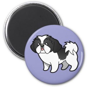 Cartoon Shih Tzu (black parti puppy cut) Magnet