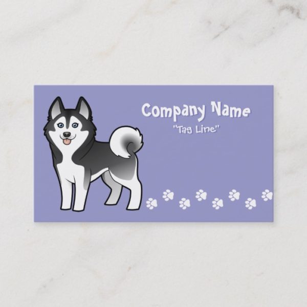 Cartoon Siberian Husky / Alaskan Malamute Business Card