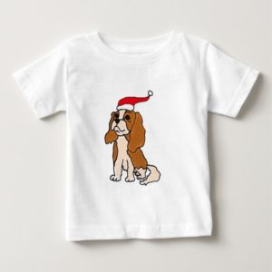 Cavalier King Charles Spaniel Christmas Art Baby T-Shirt