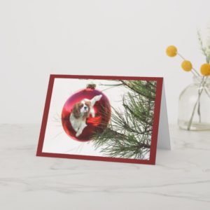 Cavalier King Charles Spaniel Christmas Card Ball