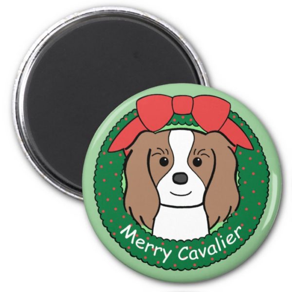 Cavalier King Charles Spaniel Christmas Magnet