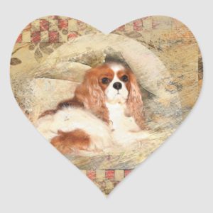Cavalier King Charles Spaniel Heart Sticker
