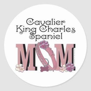 Cavalier King Charles Spaniel MOM Classic Round Sticker