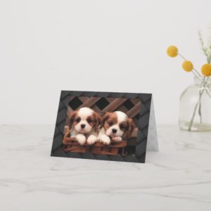 Cavalier King Charles Spaniel Puppies Note Card